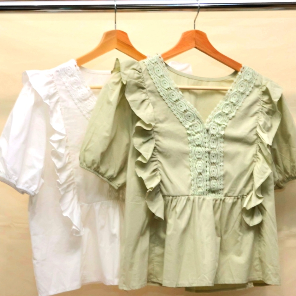 Baby Doll Blouse- Avocado